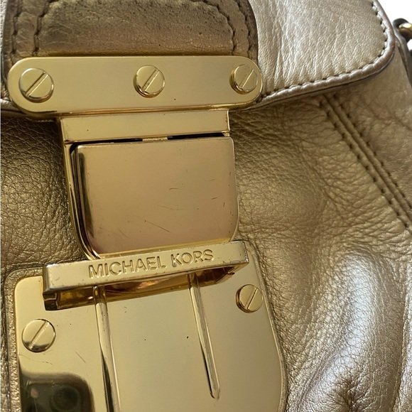 Michael Kors Metallic Gold Sloan Crossbody Bag - Picture 6 of 8